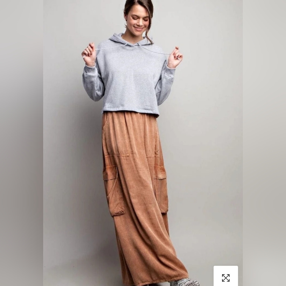 Easel Mineral Washed Cargo Skirt